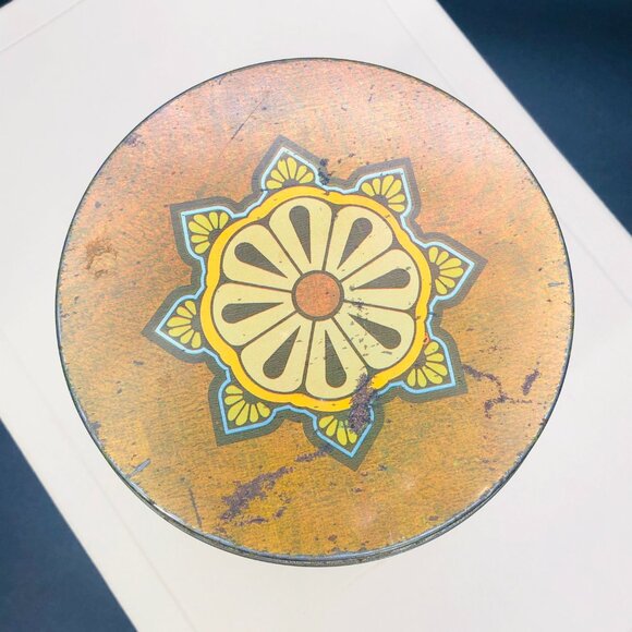 Vintage CHEINCO Homestead All Natural Cookies Tin Jar: 70s Kitchen Decor - Picture 5 of 12